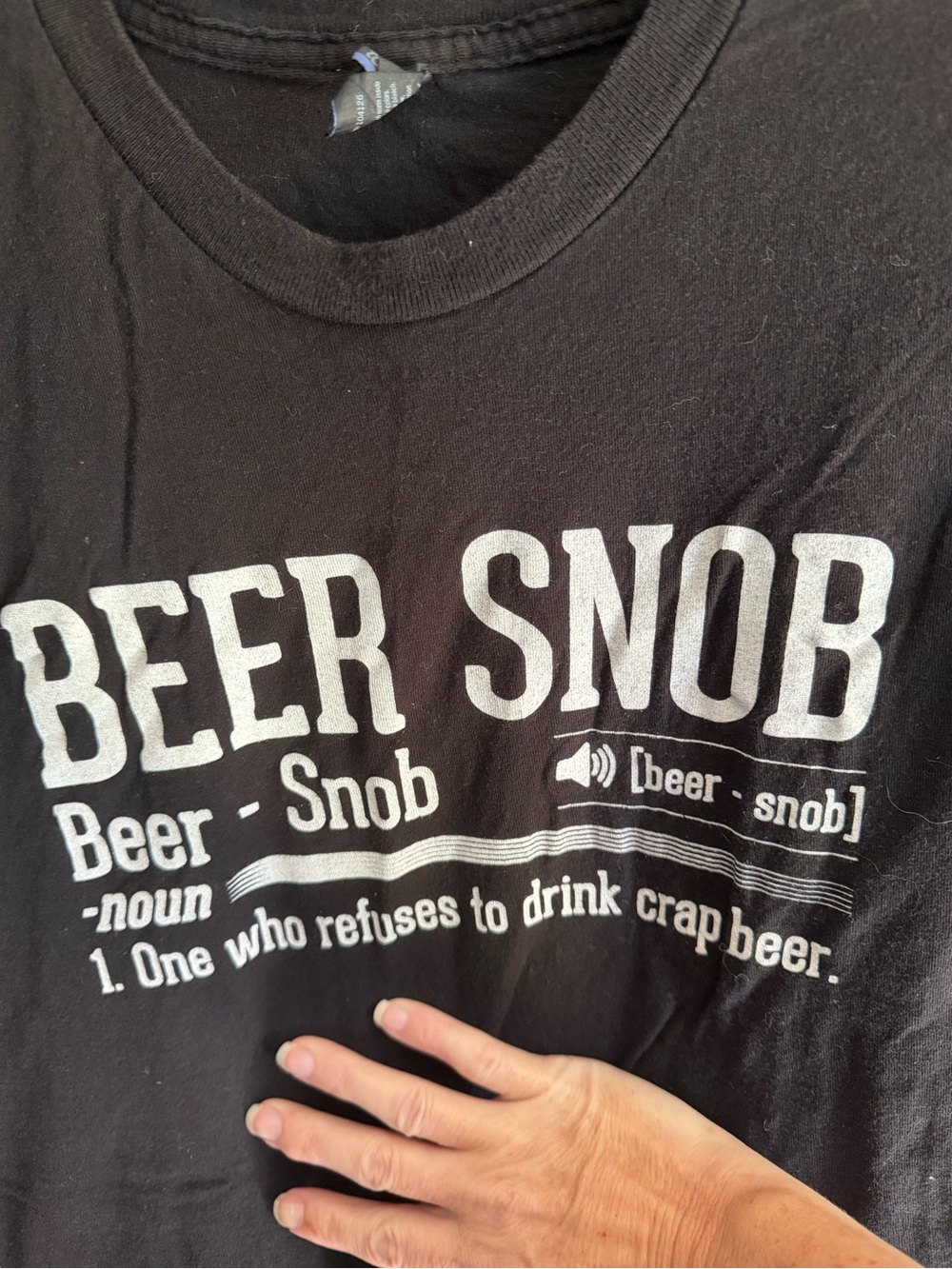 Tultex Black "Beer Snob" Graphic Tee - Picture 1 of 5